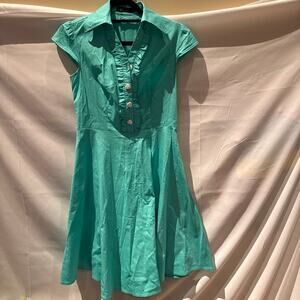 Seatrend green dress with heart buttons coquette